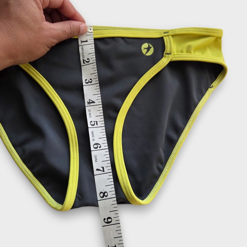 New Oiselle Gray Neon Colorblock Bikini Bottom Running Swim Womens Xs — image 3 of 5